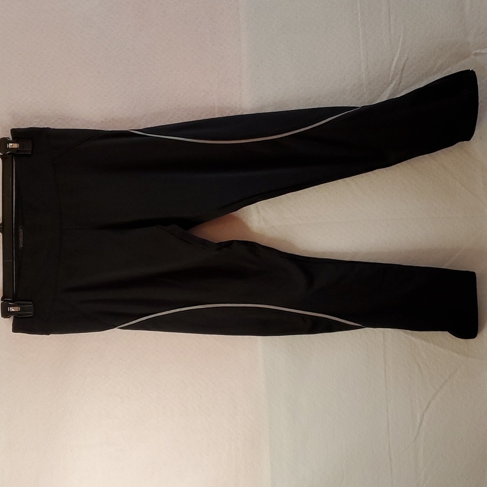 Women black and silver workout pants